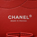 Caviar Quilted Jumbo Double Flap Dark Red