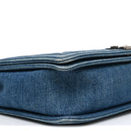 Denim Quilted Large Boy Flap Blue
