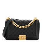 Caviar Quilted Medium Boy Flap Black