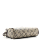 GG Supreme Monogram Textured Calfskin Super Mini Ophidia Shoulder Bag Beige Ebony New Acero