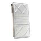 Lambskin Quilted Chanel 19 Phone and Card Holder Silver