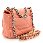 Lambskin Quilted Medium Chanel 19 Flap Light Orange
