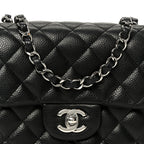Caviar Quilted Mini Square Flap Black