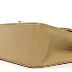 Lambskin Quilted Medium Double Flap Beige