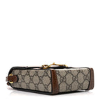 GG Supreme Monogram Mini Horsebit 1955 Crossbody Bag Beige Brown Sugar