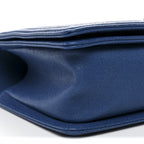 Caviar Quilted Medium Boy Flap Dark Blue