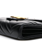 Calfskin Matelasse GG Marmont Chain Wallet Black