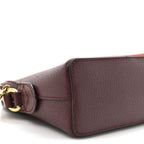 Textured Dollar Calfskin Web Small Ophidia Dome Shoulder Bag Burgundy