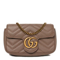 Calfskin Matelasse Super Mini GG Marmont Shoulder Bag Porcelain Rose