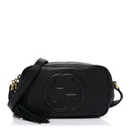 Pebbled Calfskin Mini Soho Disco Bag Black