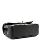Lambskin Quilted Mini Rectangular Flap Black