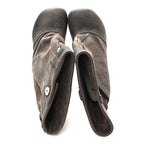 Waxed Suede Toy Ankle Boots 40 Brown