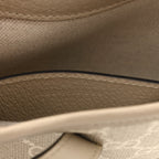 GG Supreme Monogram Textured Dollar Calfskin Mini Jackie 1961 Hobo Beige Mystic White Oatmeal