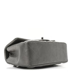 Metallic Lambskin Quilted Mini Rectangular Flap  Dark Grey