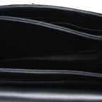 Lambskin Chevron Quilted Small Trendy CC Flap Dual Handle Bag Black