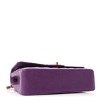Caviar Quilted Medium Double Flap Purple