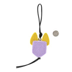 X LOUIS WAIN Felt Calfskin Cat Charm Purple Yellow