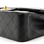 Lambskin Quilted Medium Double Flap Black