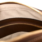 GG Supreme Monogram Azalea Calfskin Retro Interlocking G Messenger Shoulder Bag Beige Ebony Brown Sugar