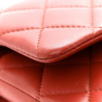 Lambskin Quilted Medium Double Flap Brown