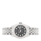 Stainless Steel 18K White Gold Diamond 26mm Oyster Perpetual Datejust Watch Black 179174