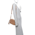 Pebbled Calfskin Small Soho Disco Bag Camelia