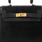 Silk Veau Doblis Pleated Mini Kelly Sellier 20 Black