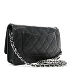 Caviar Quilted Wallet on Chain WOC Black
