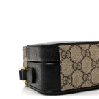 GG Supreme Monogram Textured Dollar Calfskin Mini New Basket Shoulder Bag Beige Ebony Black