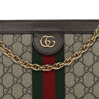 GG Supreme Monogram Web Small Ophidia Chain Shoulder Bag Brown
