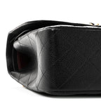 Caviar Quilted Jumbo Double Flap Black
