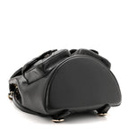 Shiny Caviar Quilted Medium Duma Pockets Drawstring Backpack Black