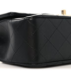 Lambskin Quilted Mini Rectangular Flap Black