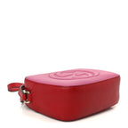 Dollar Calfskin Bi-Color Small Soho Disco Bag New Rosette Hibiscus Red