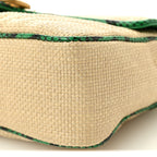 Raffia Elaphe Matelasse Small GG Marmont Shoulder Bag Natural New Shamarock