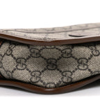 GG Supreme Monogram Azalea Calfskin Mini Retro Interlocking G Shoulder Bag Beige Ebony Brown Sugar