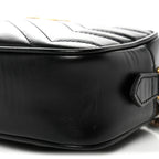 Calfskin Matelasse Mini GG Marmont Chain Shoulder Bag Black