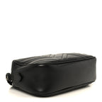 Calfskin Matelasse Monochrome Small GG Marmont Chain Shoulder Bag Black