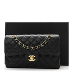 Caviar Quilted Small Double Flap Black
