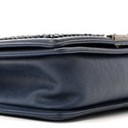 Lambskin Quilted Medium Top Handle Boy Flap Blue