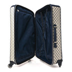 GG Supreme Monogram Textured Dollar Calfskin Web Large Savoy Trolley Suitcase Beige Blue