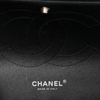 Patent Quilted Jumbo Double Flap Black