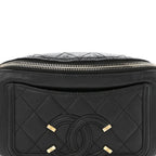 Caviar Quilted Filigree Waist Bag Black