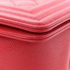 Caviar Quilted Medium Boy Flap Red