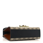 GG Supreme Monogram Calfskin Small Padlock Shoulder Bag Beige Black Cuir