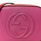 Dollar Calfskin Bi-Color Small Soho Disco Bag New Rosette Hibiscus Red