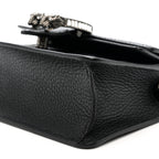 Dollar Calfskin Crystal Mini Dionysus Top Handle Bag Black Crystal