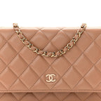 Caviar Quilted Wallet on Chain WOC Dark Beige