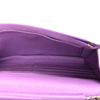 Caviar Quilted Wallet On Chain WOC Purple