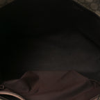 GG Supreme Monogram Medium Zippered Shopping Tote  Dark Brown